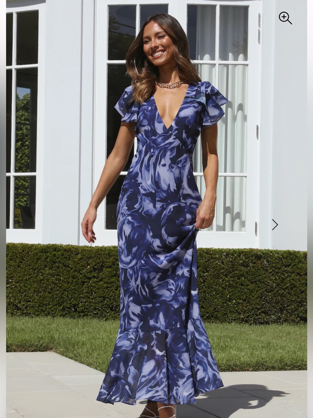 Hello Molly Navy & Cobalt Swirl Maxi Dress